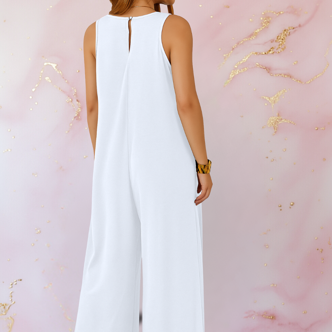 Daisy™ | Bekväm jumpsuit med V-ringning och vida ben