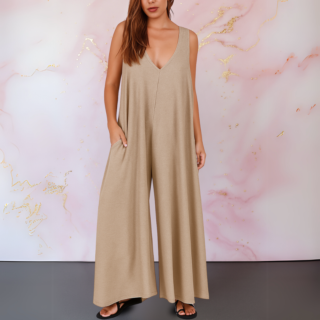 Daisy™ | Bekväm jumpsuit med V-ringning och vida ben