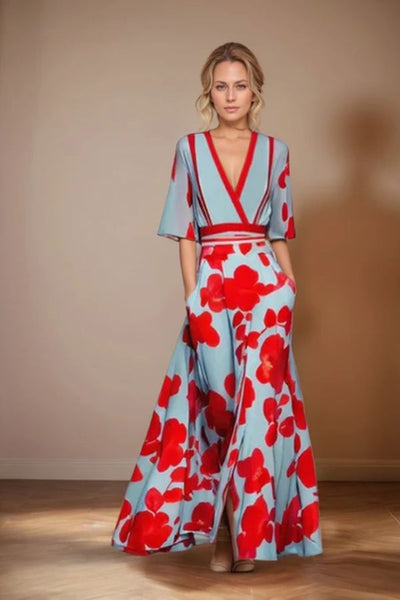 Violet™  | Tidlös Elegans Blommig Klänning