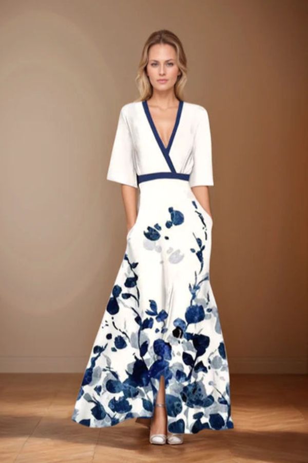 Violet™  | Tidlös Elegans Blommig Klänning