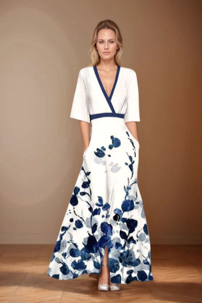 Violet™  | Tidlös Elegans Blommig Klänning