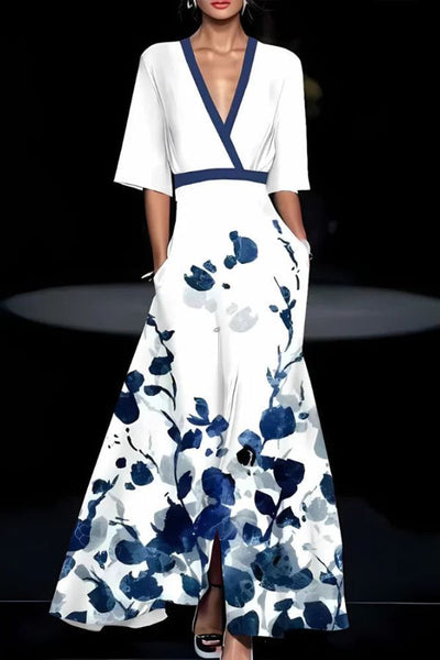 Violet™  | Tidlös Elegans Blommig Klänning