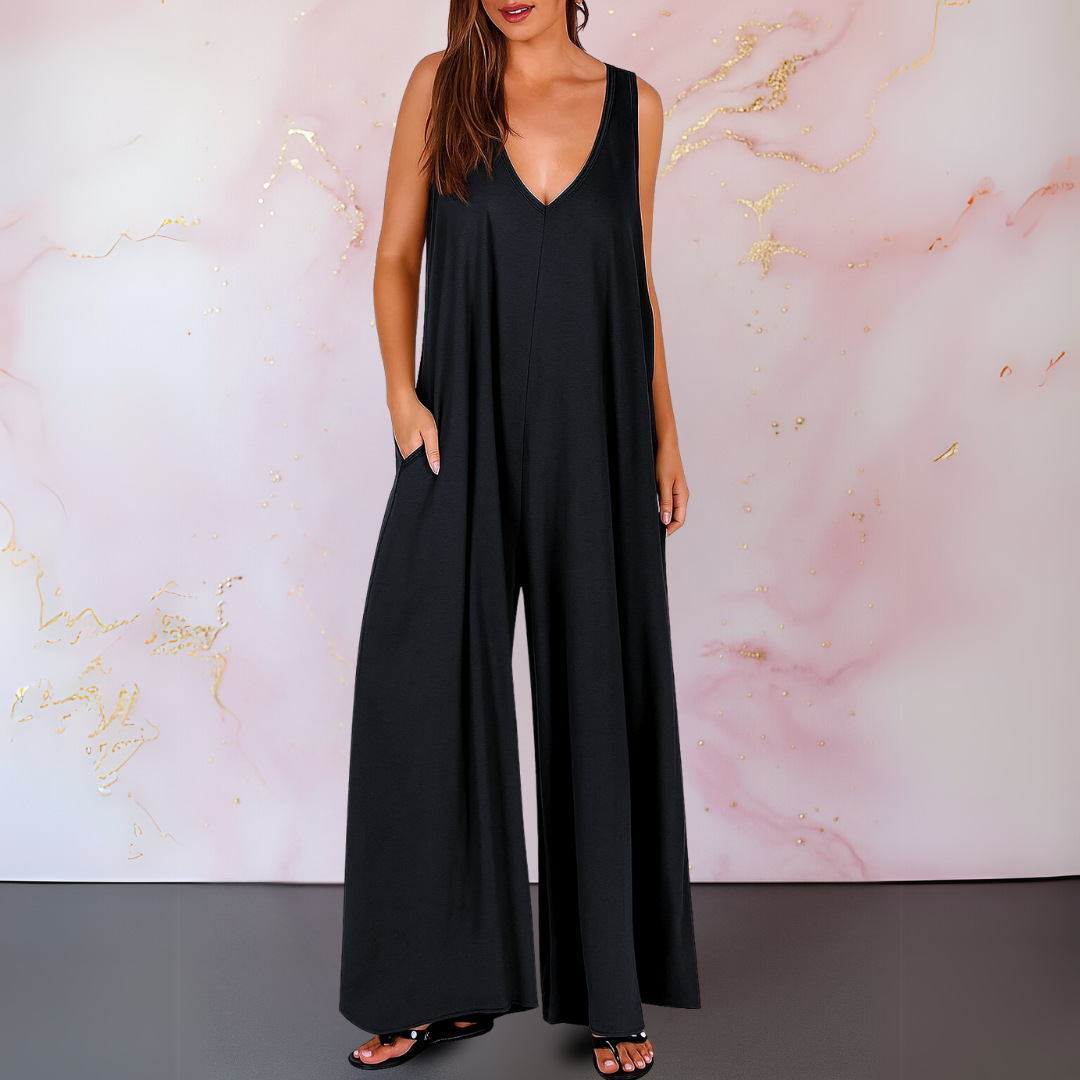 Daisy™ | Bekväm jumpsuit med V-ringning och vida ben