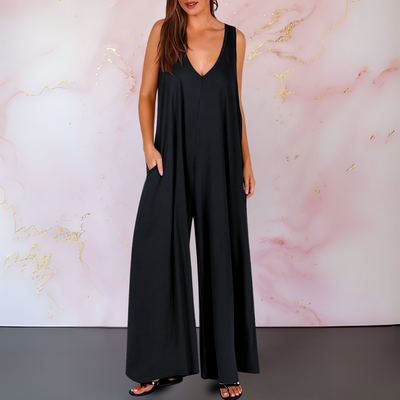 Daisy™ | Bekväm jumpsuit med V-ringning och vida ben